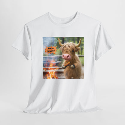 Aww, Shucks! Burnt Corn Highland Cow - 100% Heavy Cotton Tee