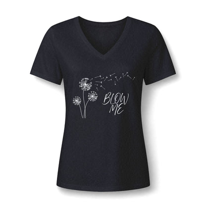 BLOW ME - Women's Relaxed Heather CVC V-Neck Tee