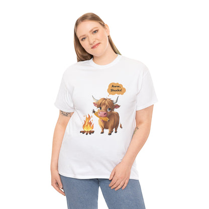 Aww, Shucks! Adorable Highland Cow - 100% Heavy Cotton Tee