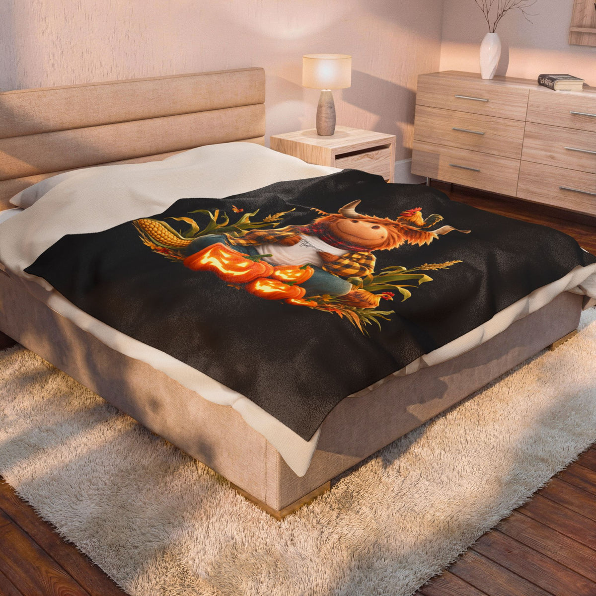Zen's Halloween Velveteen Plush Blanket