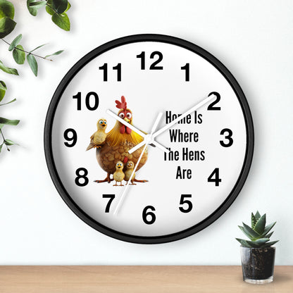 Home Is Where The Hens Are Wall Clock