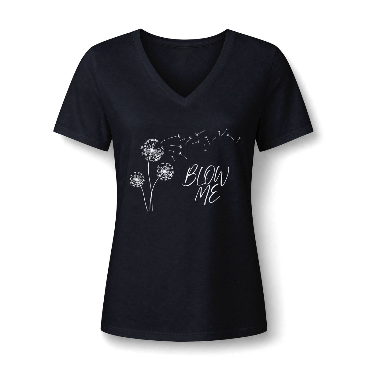 BLOW ME - Women's Relaxed Heather CVC V-Neck Tee
