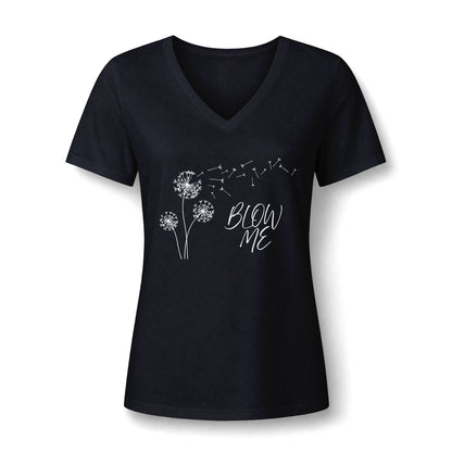 BLOW ME - Women's Relaxed Heather CVC V-Neck Tee