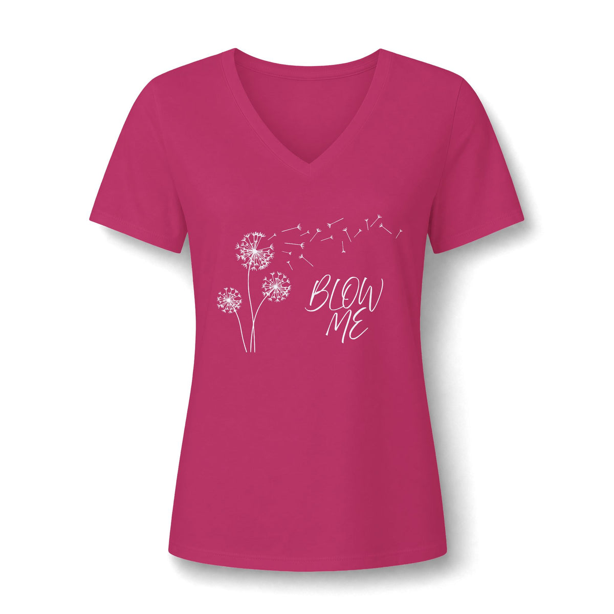 BLOW ME - Women's Relaxed Heather CVC V-Neck Tee