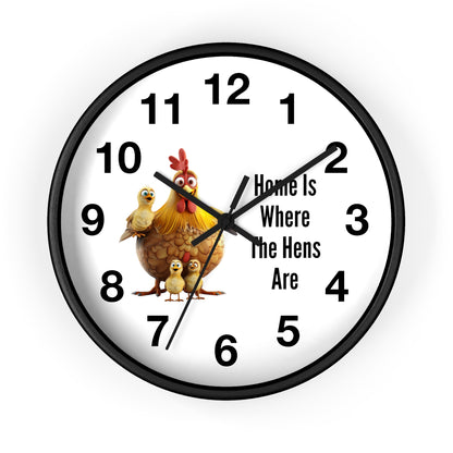 Home Is Where The Hens Are Wall Clock