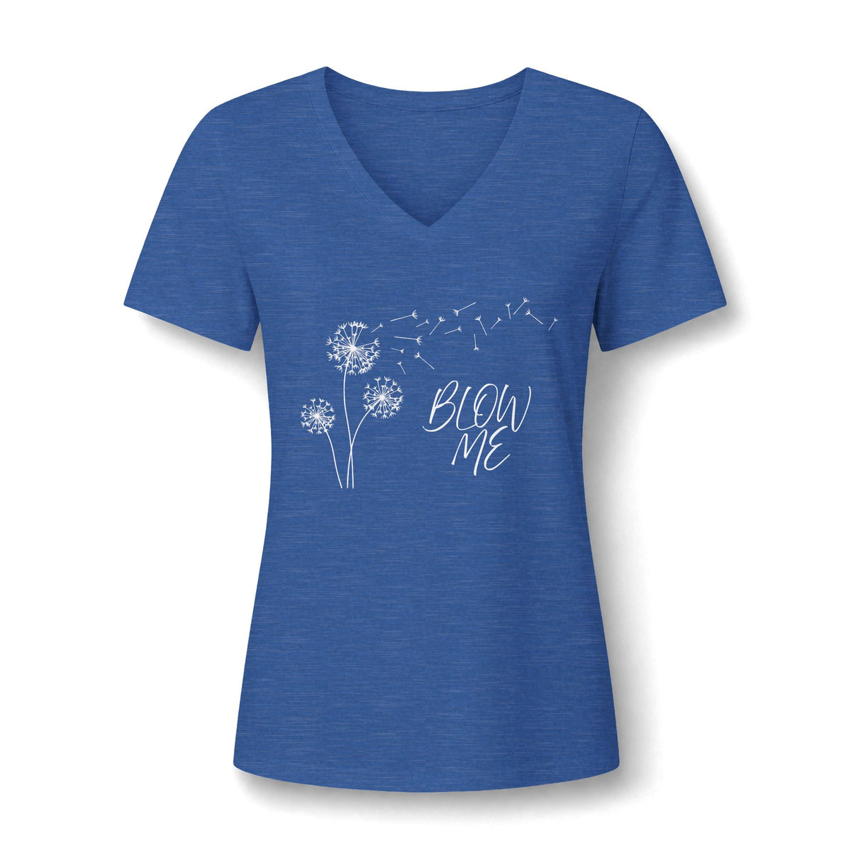 BLOW ME - Women's Relaxed Heather CVC V-Neck Tee