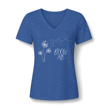 BLOW ME - Women's Relaxed Heather CVC V-Neck Tee
