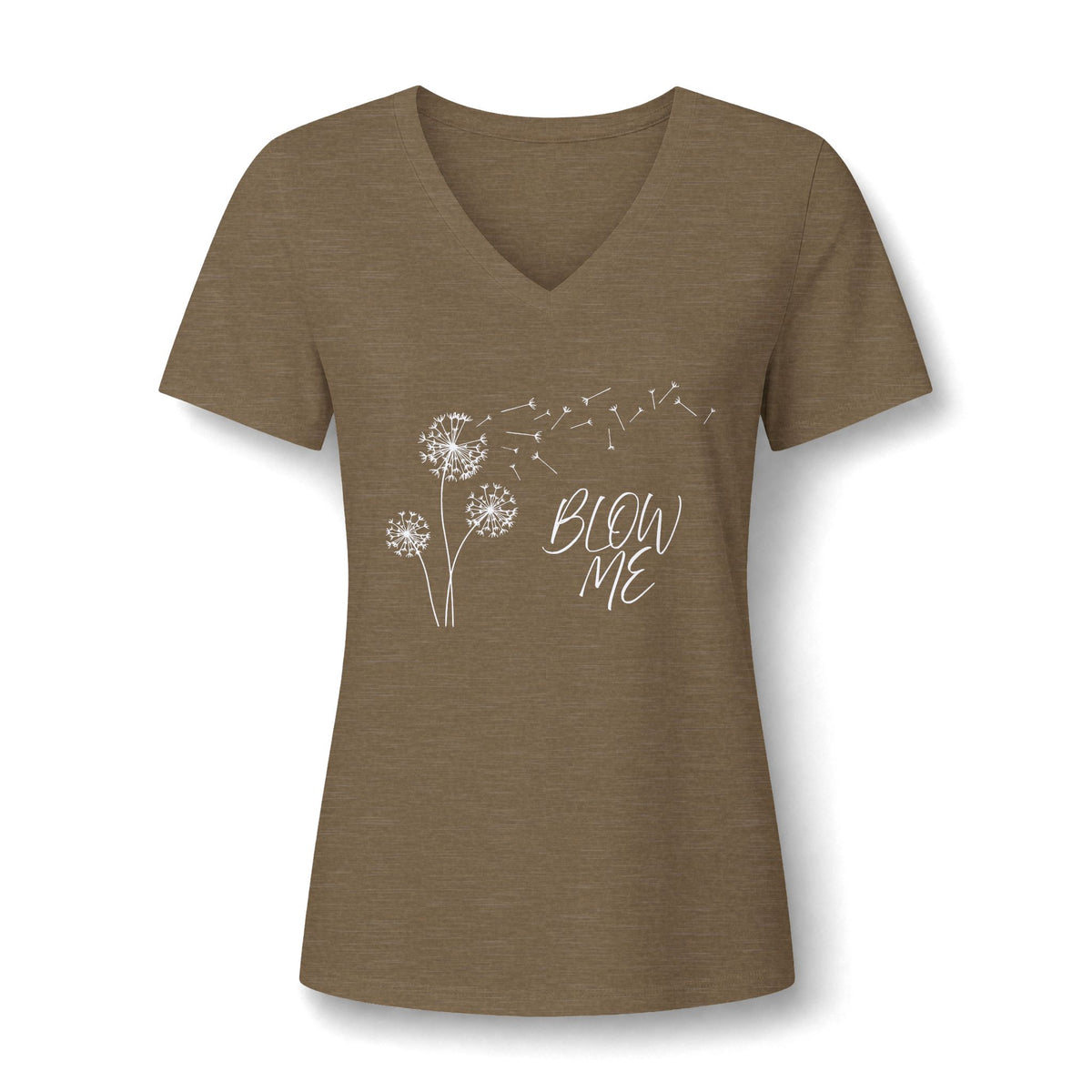 BLOW ME - Women's Relaxed Heather CVC V-Neck Tee