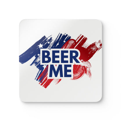 AMERICAN FLAG BEER ME - Corkwood Coaster Set