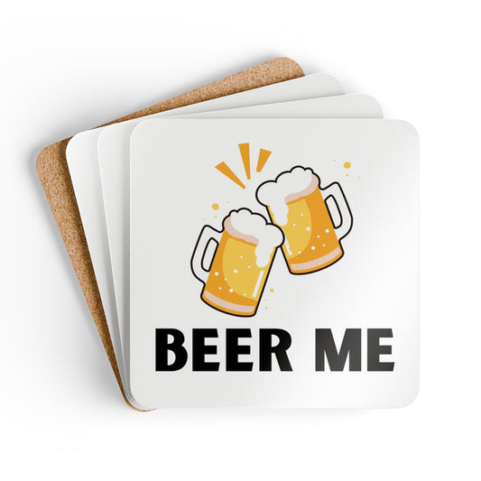 BEER ME - Corkwood Coaster Set