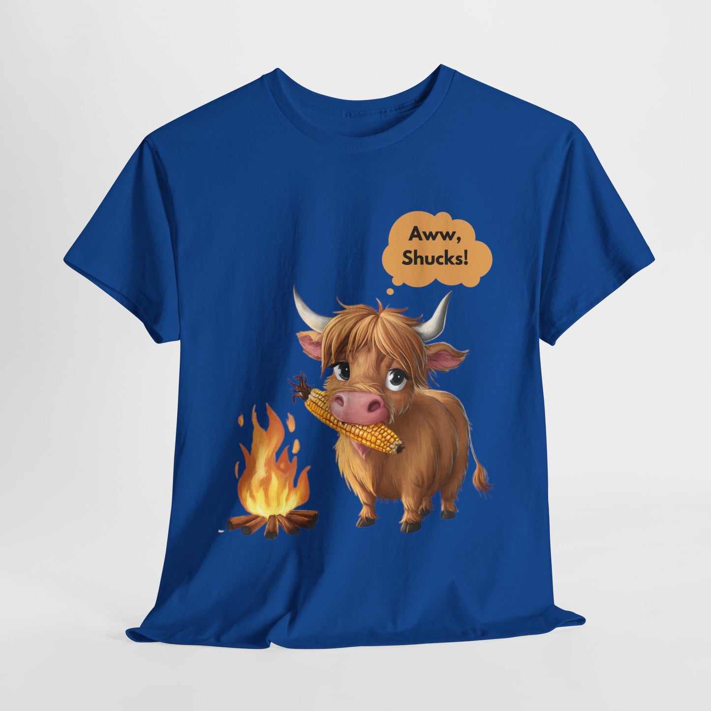 Aww, Shucks! Adorable Highland Cow - 100% Heavy Cotton Tee