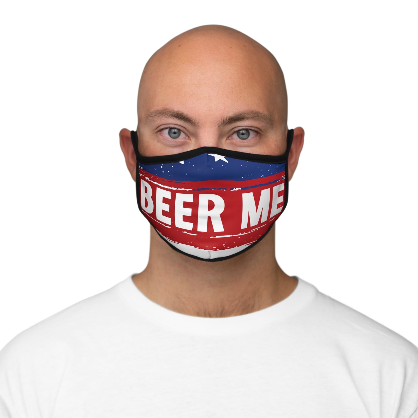 AMERICAN FLAG BEER ME - Fitted Polyester Face Mask