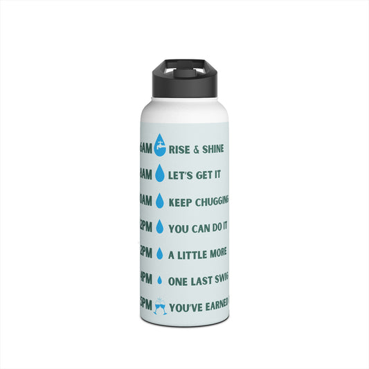 Wine Time Water Tracker - Stainless Steel Water Bottle