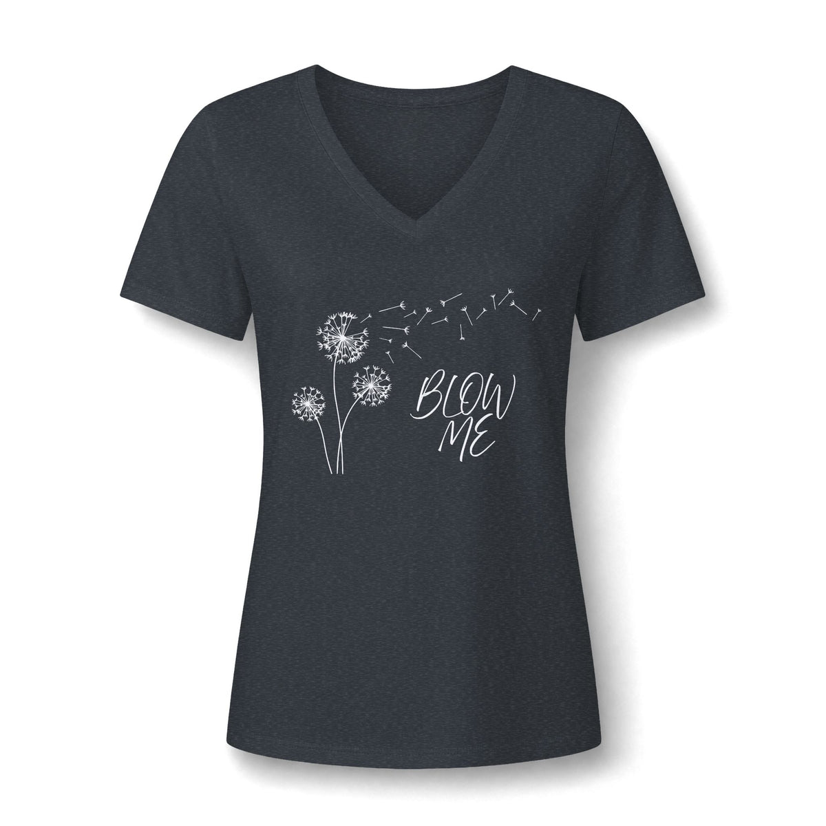 BLOW ME - Women's Relaxed Heather CVC V-Neck Tee