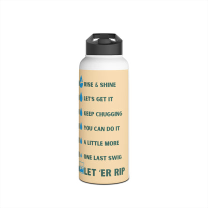 Whiskey Time Water Tracker - Stainless Steel Water Bottle