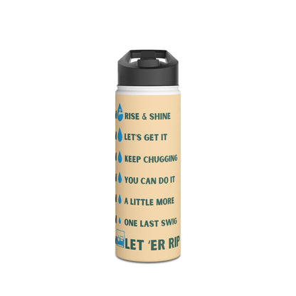 Whiskey Time Water Tracker - Stainless Steel Water Bottle