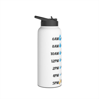 Beer Time Water Tracker - Stainless Steel Water Bottle