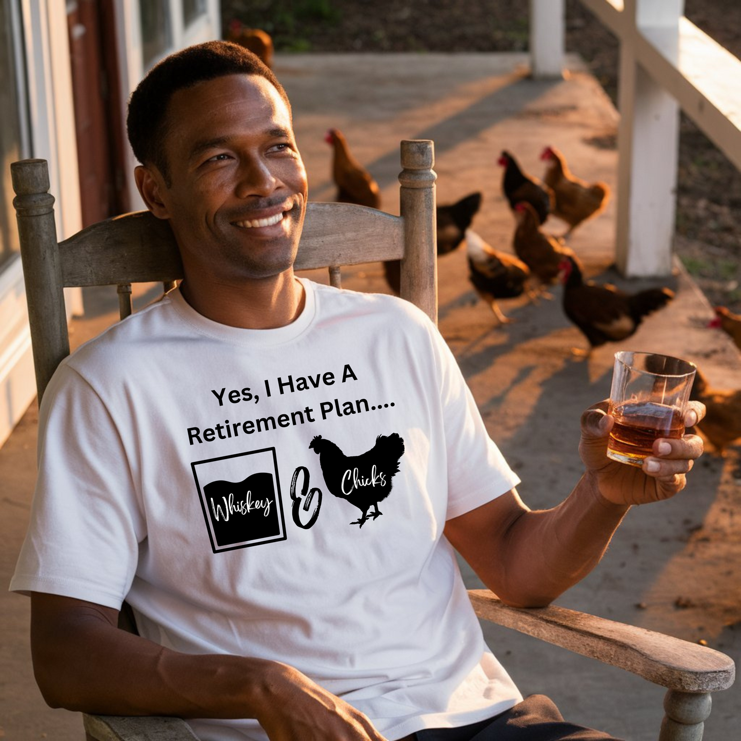 Whiskey & Chicks Retirement Plan - 100% US Heavy Cotton Tee