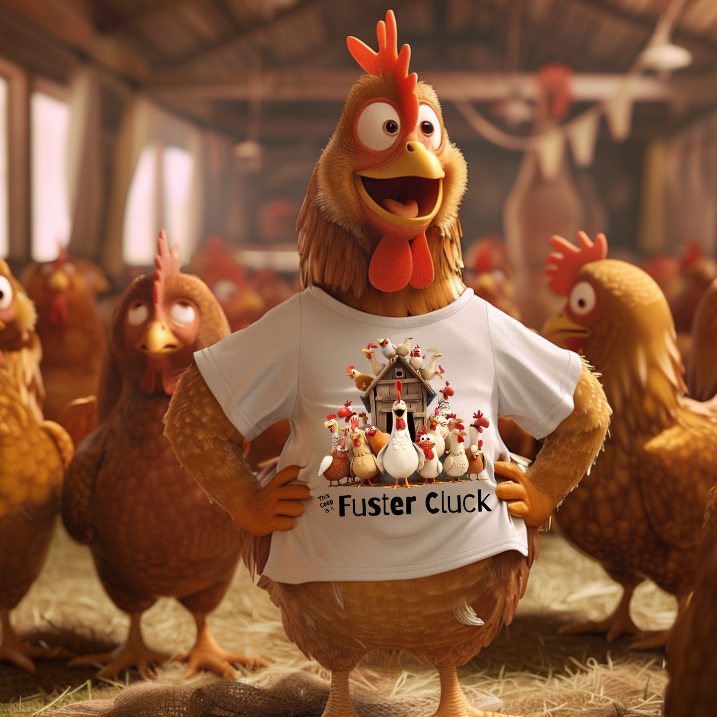 "This Coop Is A Fluster Cluck" - Premium Unisex Crewneck T-shirt