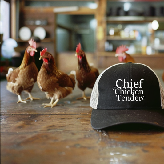 "Chief Chicken Tender" - Adult 6-Panel Trucker Cap | Flexfit 6511