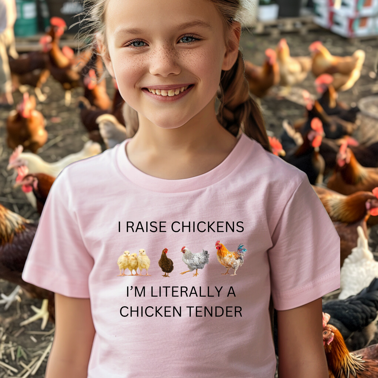 "I'm Literally A Chicken Tender" - Classic Kids Crewneck T-shirt