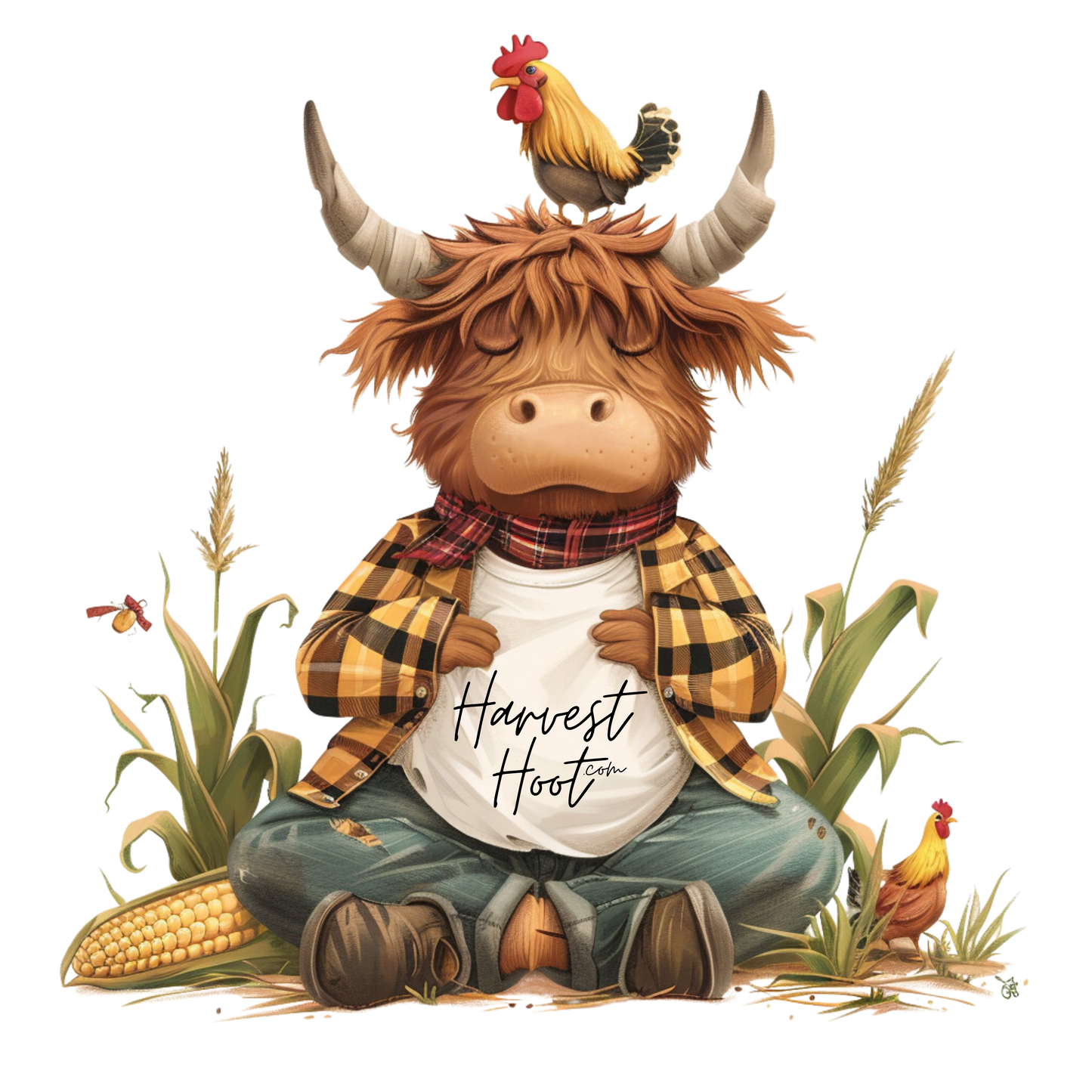 Zen Highland Cow - Classic Kids Crewneck T-shirt