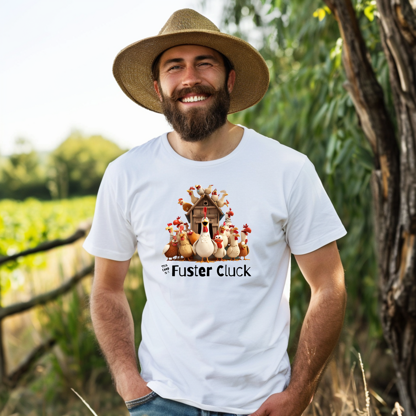 "This Coop Is A Fluster Cluck" - Premium Unisex Crewneck T-shirt