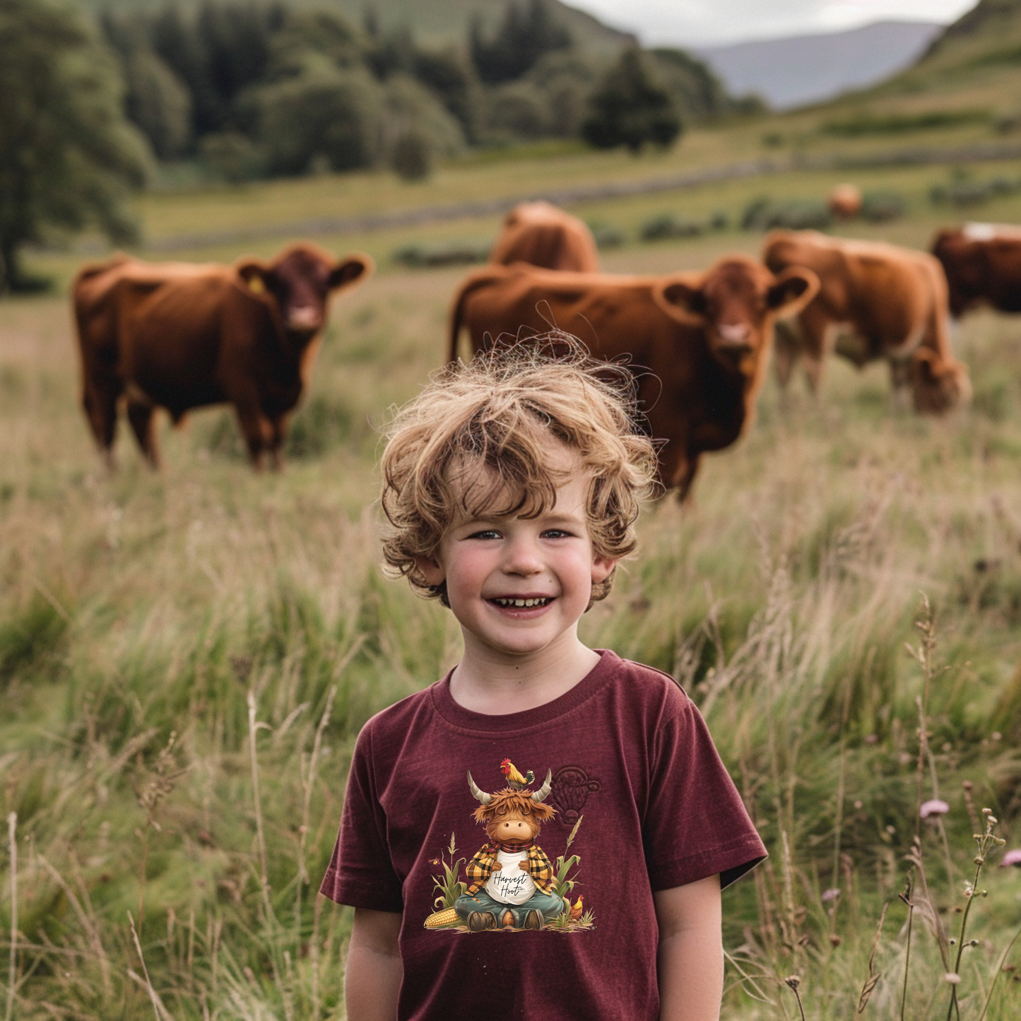 Zen Highland Cow - Classic Kids Crewneck T-shirt