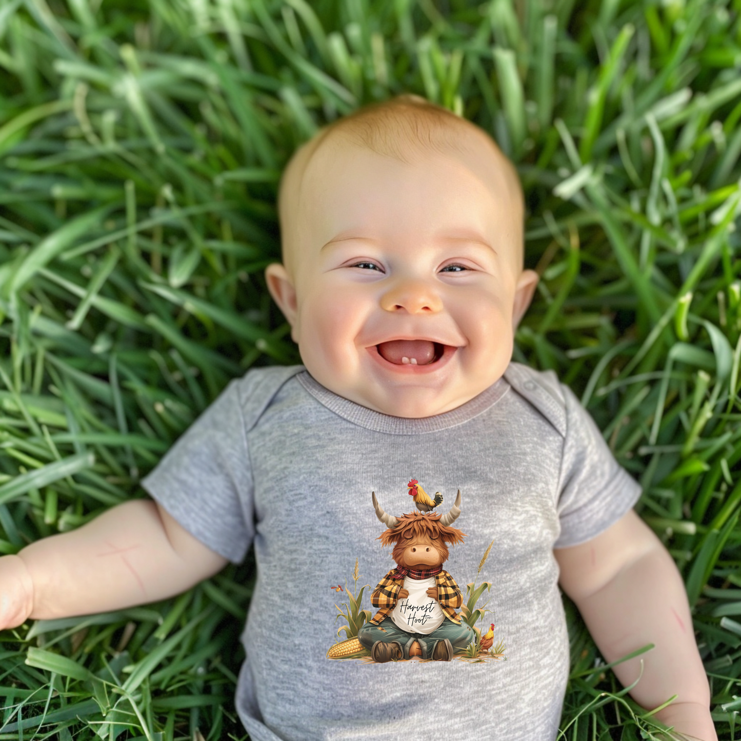 Zen Highland Cow - Classic Baby Short Sleeve Bodysuit