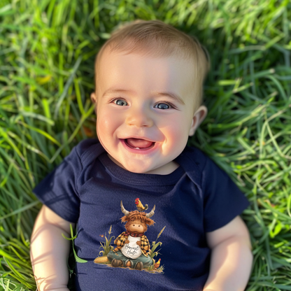 Zen Highland Cow - Classic Baby Short Sleeve Bodysuit