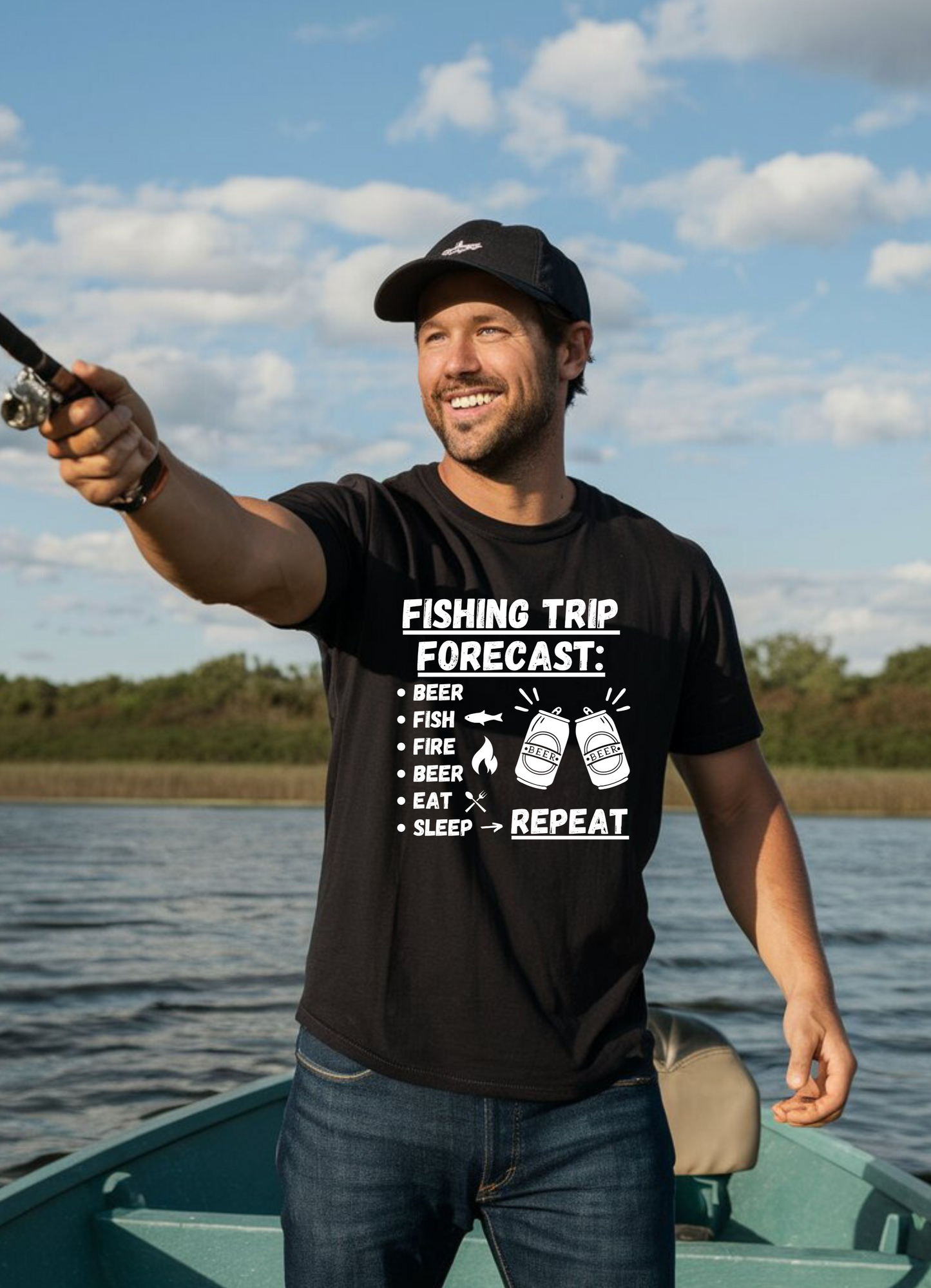 FISHING TRIP FORECAST - 100% US Heavy Cotton Tee