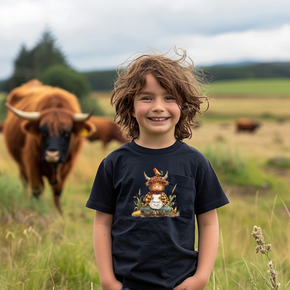 Zen Highland Cow - Classic Kids Crewneck T-shirt