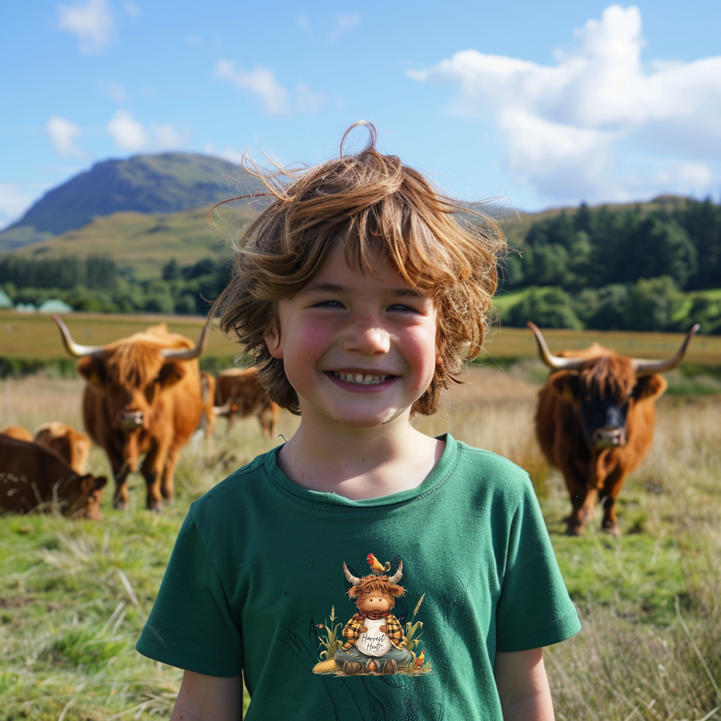 Zen Highland Cow - Classic Kids Crewneck T-shirt