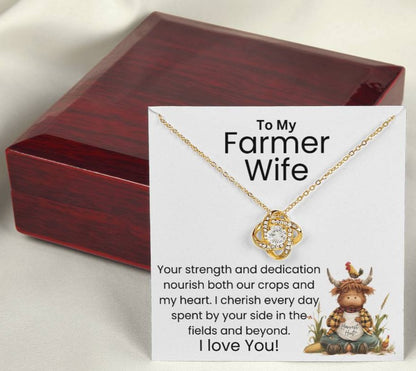 In The Fields And Beyond - I Love You - Love Knot Necklace