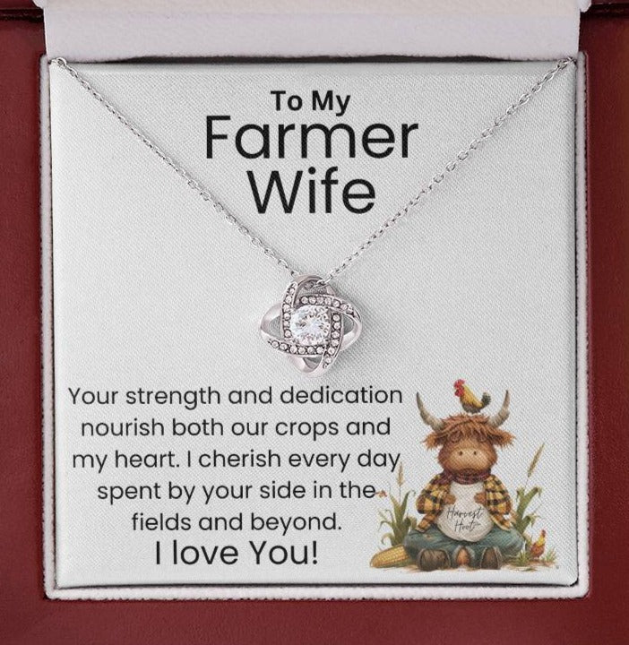 In The Fields And Beyond - I Love You - Love Knot Necklace